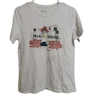 Rappi Palm Springs Tee Tramway Crewneck White Graphic Shirt Medium